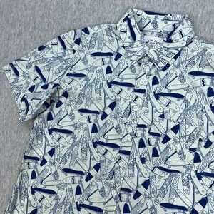 Kirrin Finch Skateboard Print Shirt Sz 8 Blue Cotton Short Sleeve Inclusive NEW